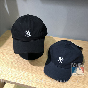 MLB棒球帽韩国男女儿童帽子宝宝帽童帽ny小标鸭舌帽软顶黑色韩国
