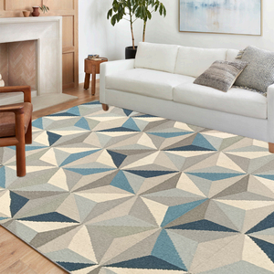印度手工羊毛kilim现代几何编织地毯客厅茶几块毯双面可用床边毯