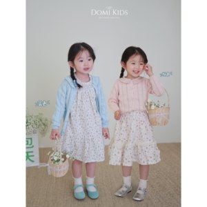 Domikids 女童2024春款镂空花边领针织开衫宝宝上衣儿童毛衣外套