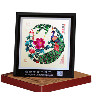 送给外国人的中国特色礼物留学出国礼品送老外熊猫纪念品剪纸镜框
