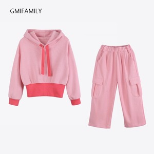 原创设计【白桃】GMIFAMILY/吉米家族 秋季女童粉色工装裤两件套