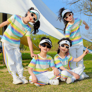 儿童夏季小学生幼儿园合唱服装男女童套装六一啦啦队表演服演出服