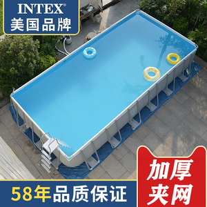 intex支架游泳池家用大型儿童泳池室内加厚户外夏季露天水池私人