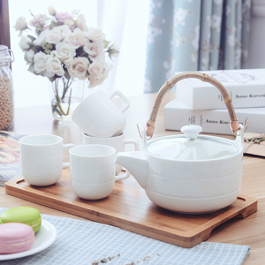 茶具套装家用整套凉水壶陶瓷日式冷水壶带盖水杯花茶壶下午茶托盘