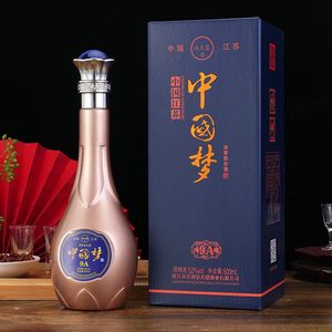 52度中国梦固态浓香型3年窖酒礼盒整箱500ml6瓶纯粮家宴送礼白酒