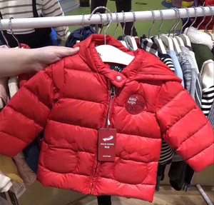 男女童羽绒服20冬季新款儿童宝宝红色洋气连帽羽绒服外套韩版