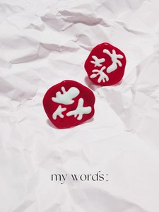 【密语之钢MyWords:】龙年本命年红色滴油设计感无耳洞螺旋耳夹