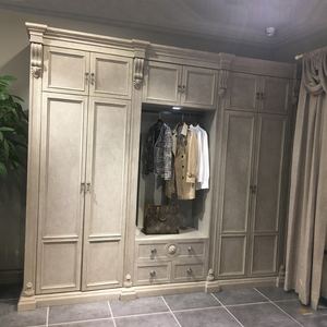ART建筑复兴美式实木衣柜法式复古做旧卧室4/6门储物转角衣橱家具