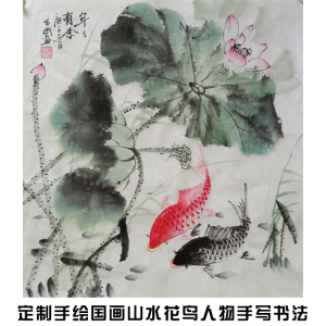 纯手绘国画小品装饰画客厅餐厅玄关电表箱挂画写意花鸟画定制字画