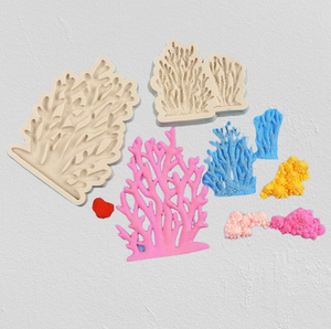 小金龙海洋鱼珊瑚海草系列卡通硅胶巧克力翻糖模具烘焙DIY蛋糕模