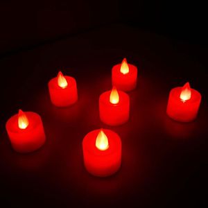 24个led电子小蜡烛灯红色结婚蜡烛婚礼求婚道具浪漫生日表白布置