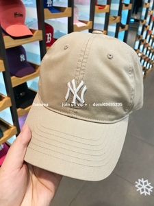 韩国正品MLB棒球帽子洋基米色NY小标软顶男女遮阳鸭舌帽子潮CP77