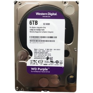 WD西部数据 WD60PURX紫盘 6T 监控DVR专用台式机WD6TB机械硬盘