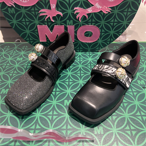 MIO米奥玛丽珍鞋女单鞋2024春款方头时尚休闲低跟皮鞋M241430128