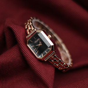 新款正品聚利时韩版时尚钢带手表女时尚OL气质方形小表盘防水女表
