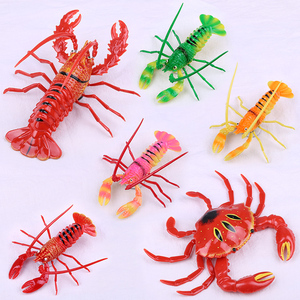 塑料仿真大龙虾海洋动物假螃蟹小海鲜冰箱贴装饰模型食物道具红色