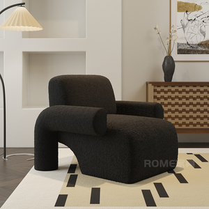 北欧轻奢羊羔绒单人沙发椅现代简约客厅小户型网红设计师休闲单椅