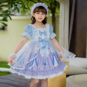 洛丽塔女童公主裙夏季短袖儿童连衣裙Lolita裙子小女孩萝莉塔洋装