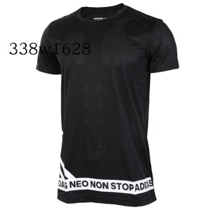 正品adidas阿迪男子速干短袖NEO 长款圆领黑色 透气T恤CE1032