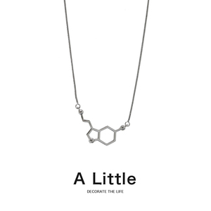 A Little化学分子短款项链男女个性嘻哈简约吊坠锁骨链医学生礼物