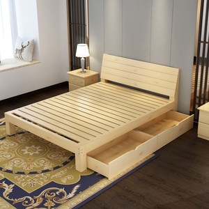 松木简易床架实木床木头床包安装入户硬板床员工宿舍经济型出租房