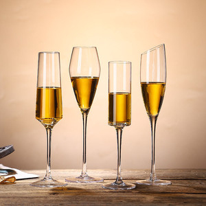 水晶玻璃香槟杯欧式高脚杯套装6只家用高档红酒杯起泡酒杯子一对