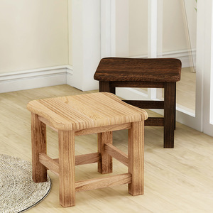 实木小方凳家用板凳现代简约客厅餐边凳白色凳子矮凳梳妆凳四方凳