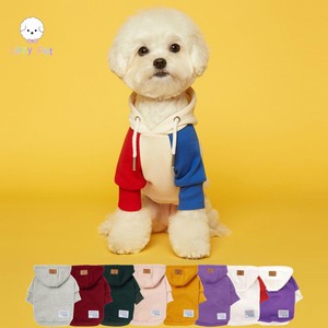 「Lazy Pet」韩国代购宠物帽衫猫狗春秋纯色贴标休闲连帽长袖卫衣