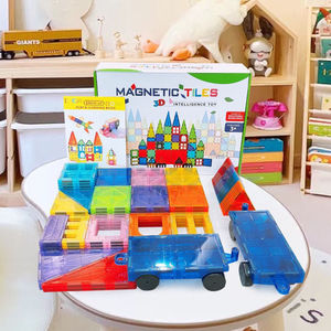 外贸强磁彩窗磁力片100片儿童益智玩具磁力拼图磁力贴积木拼装