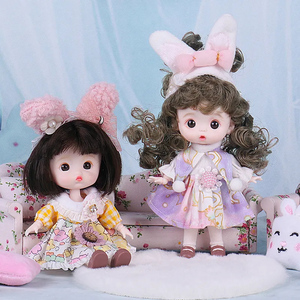 ob11芭比娃娃儿童玩具关节可动女孩换装公主小号玩偶仿真迷你人偶