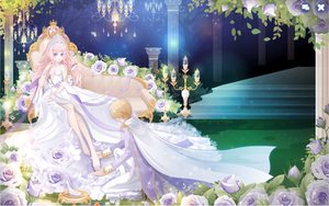 奥比岛绝版王妃盛婚花嫁装 含表情  套装 有魔法造型 包全屏背景