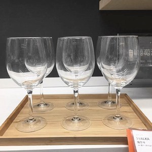 IKEA宜家 施尔卡红酒酒杯白葡萄酒杯透明玻璃杯6件套高脚杯包邮