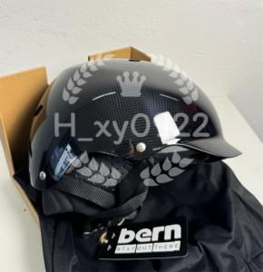 全新Bern滑雪头盔碳纤维黑色单板双板成人保护帽带帽檐
