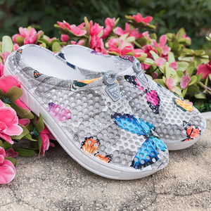 夏季男女鞋鸟巢拖鞋套脚镂空花园鞋一脚蹬沙滩洞洞鞋两穿鞋凉拖鞋