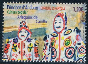 N8446西属安道尔2021绘画卡尼罗的丑角1全新外国邮票