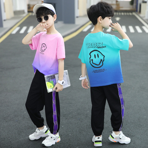 童装男童夏装短袖套装2024新款潮洋气中大儿童两件套男孩韩版运动
