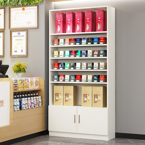 白色木制烟柜台便利店超市货架烟柜展示柜小卖部烟柜自由组合柜子