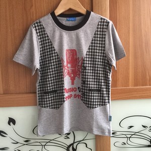 P07 xtep/特步运动品牌童装 夏季男童中大童T恤上衣花灰色