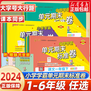 2024新版小学学霸单元期末标准卷一二三四五六年级下册语文数学人教版北师大课本同步复习真题检测测试卷卷子练习题册PASS绿卡试卷