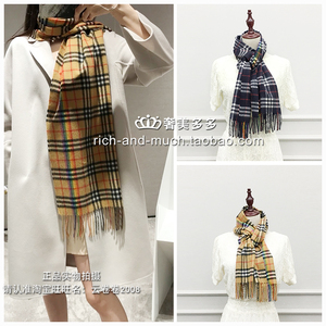 【现货】正品Burberry/博柏利经典格纹披肩Vintage彩虹羊绒围巾