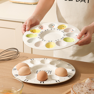 复活节鸡蛋杯托盘陶瓷早餐鸡蛋托杯子餐桌专用盛蛋器创意早餐盘子