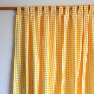 外贸窗帘成品格子吊带款短款窗帘可以定制出租屋飘窗卧室窗帘特价