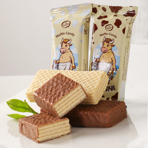 进口俄罗斯大牛威化巧克力饼干konti牛奶夹心多口味零食独立包装
