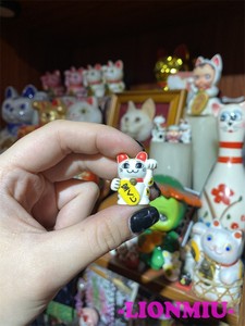 日本绝版中古缘起 昭和 招财猫 财运 小摆件玩具收藏