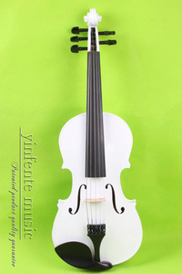 白色小提琴5弦手工实木成人演奏电子小提五弦六弦可定做儿童初学