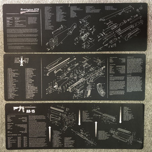 AR15/AK47/雷明顿 鼠标垫 30*90cm 超大橡胶工作垫 分解图垫枪垫