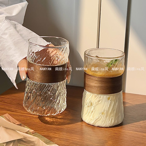 日式耐热玻璃喝水杯竹围家用挂耳拿铁咖啡杯冰美式专用杯防烫茶杯
