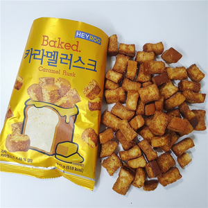 韩国进口零食cu便利店heyroo蒜香焦糖黄油面包干饱腹饼干烤面包片