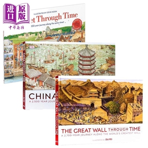 DK Through Time 穿越时空系列3册绘本套装 China 中国 Street 街道 Great Wall 长城 古代历史人文建筑 7岁以上【中商原版】