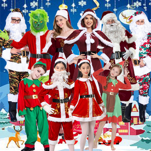 圣诞老人服装儿童成人圣诞节衣服套装男女老公公装扮COS演出服饰